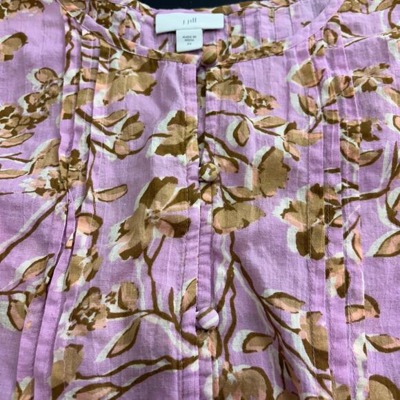 J.Jill Printed A-line pintucked Top Blouse Boho Cottagecore Shabby Chic Trendy - Picture 10 of 14